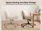 Artiss Criss Cross Office Chair Wide Seat Desk Chair Boucl Fabric Vanity Chair Comfy, Beige OCHAIR-L-2020-BG