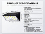 Solar Powered LED Wall Light with Motion Sensor, IP65 Waterproof Outdoor Lighting for Garden Fence, V1341-ZY-QFAHDEYG-8PCS-6500KCOOLWHITE