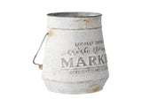 Distressed Flower Market Planter w Handle 26cm V637-11041PLN