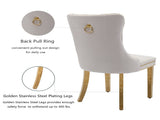 AADEN 2x Velvet Dining Chairs with Golden Metal Legs-Beige V226-SW1501BG