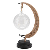 Glass Ball Moon Iron Art Decoration Night Light with LED Copper Wire Lamp without Battery V1294-YM0901-ZM03105