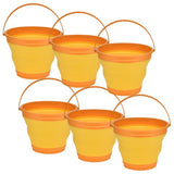 6x 7L Foldable Collapsible Silicone Bucket for Hiking/Camping/Fishing - Orange V563-75192-ORANGE-6X