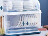 Dish Bowl Drying Rack Dustproof Sturdy Durable Multifunctional Dishes Drying Organizer Rack with Lid V1294-YM0901-3118230435011