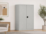 Two-Door Metal Cabinet Shelf Storage for Home Office Gym V63-844331