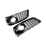 1 Pair Front Bumper Fog Light Grilles, ABS Direct Fit Replacements for Audi A5, S5 B8 and RS5 V1189-LC-HW-00523