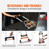 VEVOR Folding Hand Truck, 140 kg Load Capacity, Aluminum Portable Cart, Convertible Hand Truck and V952-KZDSTHC500B01UEHNV0