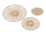 Wall Basket Decor 50cm 35cm 25cm Diameter 3D Design Handmade Round Rattan Woven Wall Ornament for V1294-YM0901-3115250019311