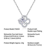 Elegant Four-Leaf Clover Moissanite Pendant Necklace with 4C Standard Stones, Sparkling Star-Set V1341-ZY-ZTHSXVX2-MOISSANITE-PREMIUMS925