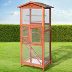 i.Pet Bird Cage 72cm x 60cm x 168cm Pet Cages Large Aviary Parrot Carrier Travel Canary Wooden XL PET-GT-BIRD-WBC02