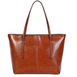 Women's Leather Tote Bag Cowhide Shoulder Bag or Handbag - Orange V1263-JX-3481