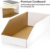 35 Pack Cardboard Storage, 12" x 6" 4.5" Corrugated Open Top Box, White Pantry Shelf Organizer V1259-DP01-A-912