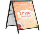 A Frame Sidewalk Sign, 61x91cm Heavy Duty Slide-in Signboard Holder, Double-Sided Folding Sandwich V952-XHBZA2436INCHM1FCV0