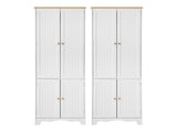 Artiss 2x Buffet Sideboard Pantry Cabinet Cupboard 6-Tiers Storage Shelves BERNE FURNI-P-MED-01-WH-ABX2