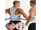 Plus Size Posture Corrector for Men Women, Gray Adjustable Back Brace for Big & Tall, Upper Back V1370-AZ4-17998