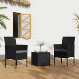 3PC Outdoor Table and Chairs Set-Black V264-OTF-520S-BLK