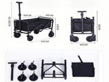 Foldable Camping Wagon Retractable Handle, Lightweight Design for Outdoor Trips, Beach & Picnics V1107-FOLDABLE CAMPING WAGON