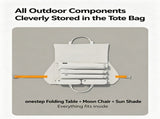 ONEFOREST Ultralight Portable Camping 3-in-1 Set with White Canopy, Tote Bag Integrated Outdoor V1221-XM-LB4970-ZS136