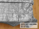 Laura Hill 800-GSM Mink Blanket Queen Size Double-Sided Soft Plush Bed Faux Throw Rug Silver MNKHV-SL