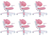 6x Ergonomic Children Kids Study Chairs Height Adjustable - Pink V563-68304_6X