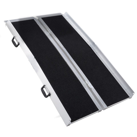 EQUIPMED 182cm Portable Folding Aluminium Access Ramp, 272kg Rated, Black Ultra-Grip, for V219-HELRMPEQ18KA