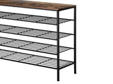 Artiss Shoe Rack 5-tier 25 Pairs Walnut Bob DIY-SHOE-5T-BK
