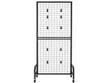3 Packs Grid Wall Panels, 600 x 1640mm Wire Grid Panels Display Rack, Movable Art Display Shelf with V952-LSWGQ6070INC9Q86I001V0