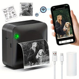 (BlueInkless Sticker Printer Mini Thermal Printer with Roll Thermal Paper, Wireless Pocket Printer, V1106-RMDYJ004