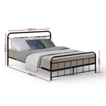 Artiss Bed Frame Metal Frames LEO - Double MBED-C-LEO-D-BK