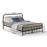 Artiss Bed Frame Metal Bed Frame LEO - Double MBED-C-LEO-D-BK