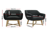 Artiss Armchair Tub Chair Charcoal Aston FA-CHAIR-ACC024-CHAR