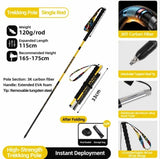 Carbon Fiber Trekking Pole, Bright Yellow - 115cm, 1 Pack V1221-XM-DSZ-002