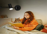 Battery Operated Sconces Set of 2, Swing Arm Lamp with Remote Control, Not Hardwired Led V1171-CB-SA-CWL-CCT-2
