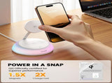 4-in-1 Qi2 Certified Wireless Charging Station for Magsafe, 15W Fast Magnetic V1259-CHG-4IN1-QI2-15W
