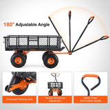 Dump Cart, Metal Garden Dump Cart with Easy to Assemble Frame, Dump Wagon with 2-in-1 Convertible V952-JSZXTC880LBSPVWN9V0