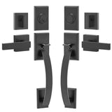 Double Door Set, Matte Black Arched Door Lever, Double Front Door Set with Reversible V952-SMSBYGHDSHXLZ8LO2V0