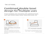 2 pcs Grey and White Cat Feeding Station with Water Dispenser & Slow Feeder Bowl Plus Cat Scratching V888-ELOSUNG53323