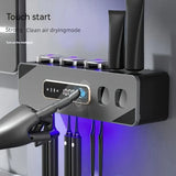 Smart UV Sterilizer Toothbrush Holder USB Charging ABS Material Hot Air Dry No-Drill Wall Mounted V1232-YSJ-UV-002