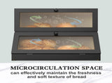 CARLA HOME Double Layer Bamboo Bread Box for Kitchen Counter - Large Capacity Bread Storage LSB-36199