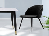 Levede 2x Dining Chairs Kitchen Cafe Black CH1037-2-BK