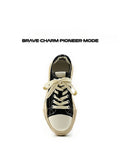 Canvas Sneakers Platform Sneakers Height-Increasing Shoes Unisex Casual Shoes - Black and white V1102-M-SHOE-47413-BLAC-10AU10EU43