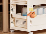Storage Cart Space Saving Plastic Rolling Storage Organizer with Hooks Handle for Office Bedroom V1294-YM0901-3117240235211