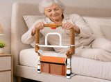 Levede Bed Rail Foldable 2 Handle Adjustable Height Non-Slip Grip Orange BRL1006-AU