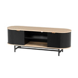 Artiss TV Unit Entertainment Unit Storage Cabinet Black Pine FUR-Z-TV140-BKWD-AB