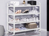 Stackable Shoe Rack with Wheels Long Shoe Storage Organizer for Sneakers, Boots & Heels V1366-AZ2-W-11837