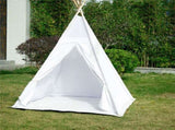 Xxl Kids Play Teepee Tent Indoor Boho Tent Foldable Tipi With Window/Pompom/Mat V767-XJJ162-NP