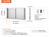 BBQ Access Door, 889x610 mm Double Outdoor Kitchen Door, Stainless Steel Flush Mount Door, Wall V952-SMMBSCJMYS35KPSP8V0