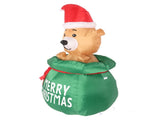 1.5m Christmas Inflatable Lovely Bear in Gift Bag with LED Light Yard Decoration Christmas Bear Blow V1294-YM0901-3115230113111