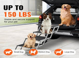 VEVOR Dog Stair for Cars 4-step Folding Dog Steps Aluminum Loads up to 150 lbs, Foldable 24-25.4 in V952-KZDGLT4STEP16LGG3V0