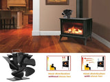 Wood Stove Fan 5 Blades Newly designed Small Heat Powered Fans Fireplace Eco Fans for Wood/Log V1192-AZ-W-10423