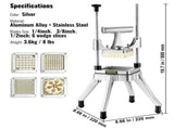 Commercial Vegetable Fruit Chopper, Stainless Steel French Fry Cutter with 4 Blades 1/4" 3/8" 1/2", V952-GGSSDQTJJB412RXV9V0